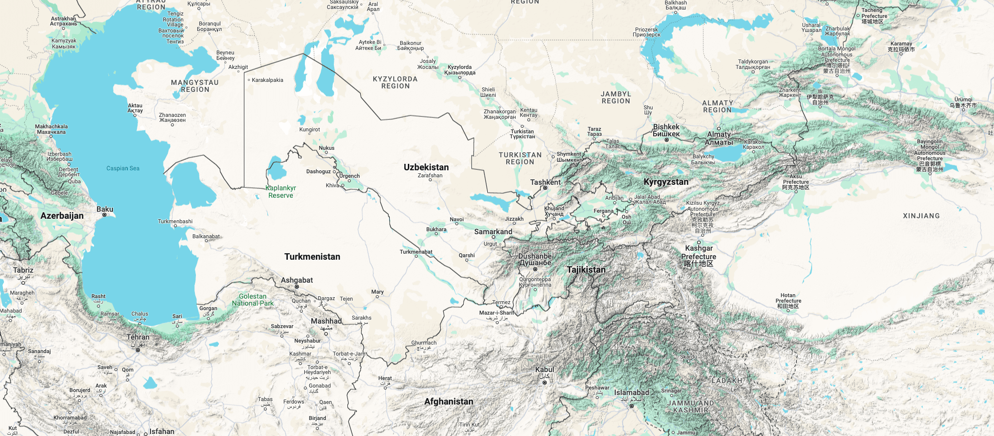 Map of Uzbekistan